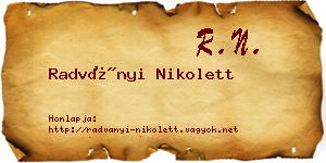 Radványi Nikolett névjegykártya