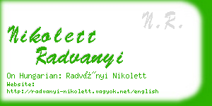 nikolett radvanyi business card